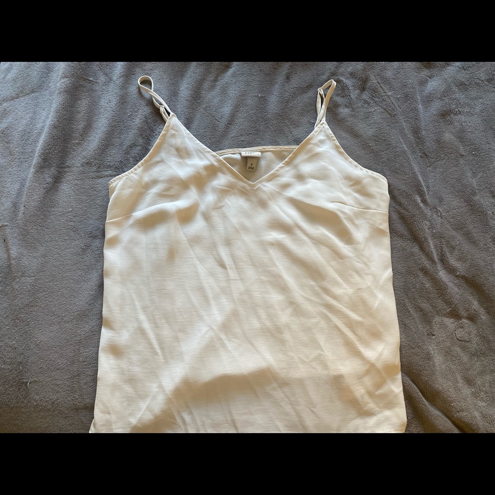 Basic white satin tank